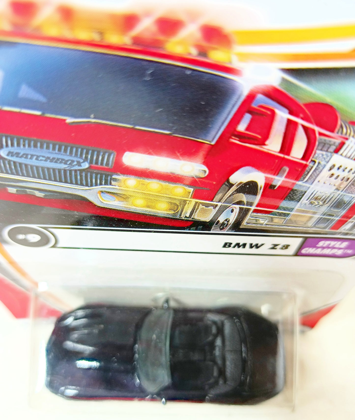 Matchbox #9 BMW Z8 Convertible Style Champs Black 2002 - TulipStuff