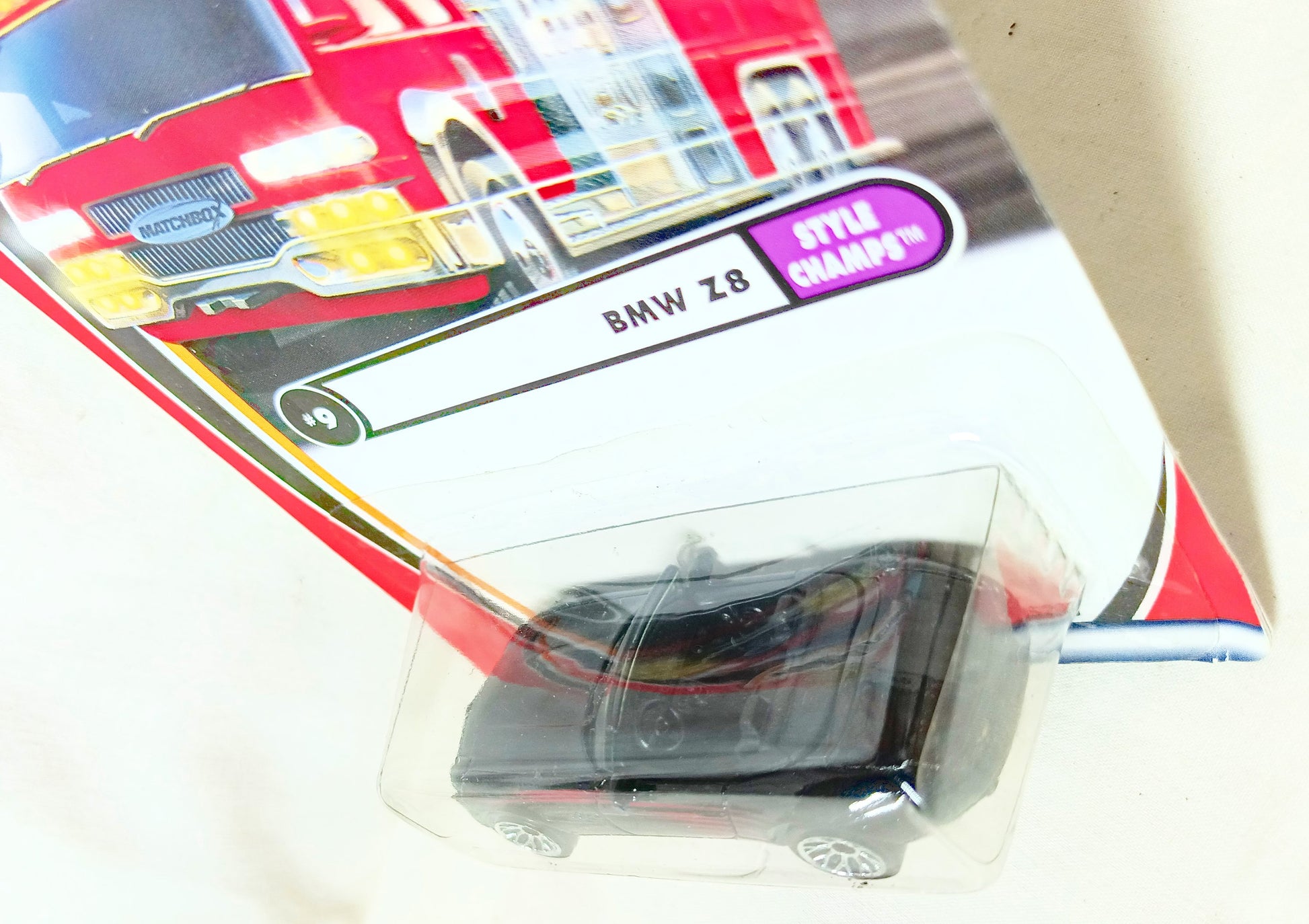 Matchbox #9 BMW Z8 Convertible Style Champs Black 2002 - TulipStuff