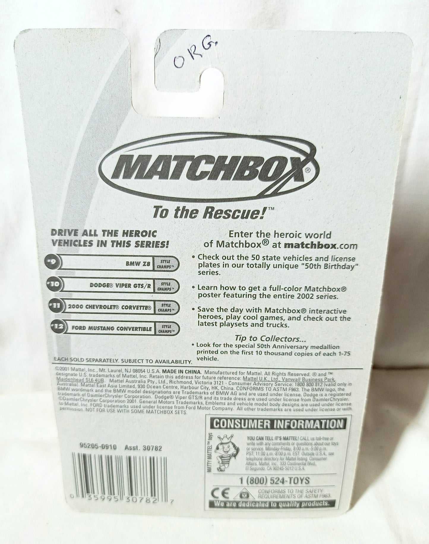Matchbox #9 BMW Z8 Convertible Style Champs Black 2002 - TulipStuff