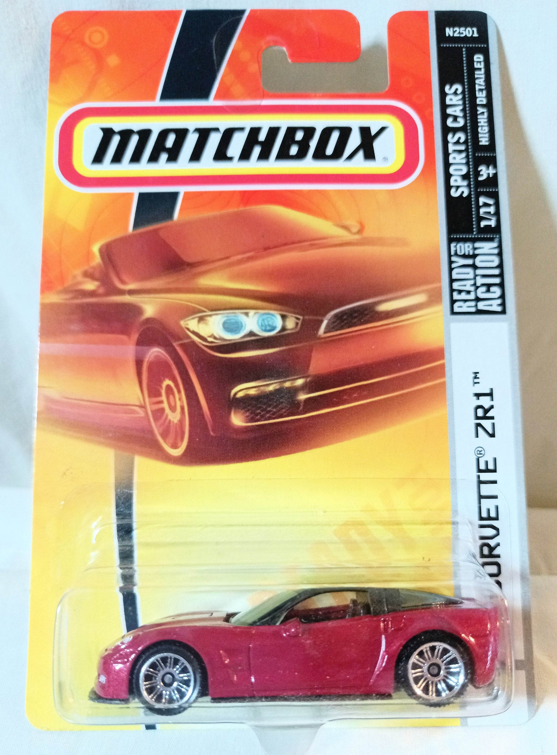 Matchbox #9 Corvette ZR1 Chevrolet Sports Car Red 2008 - TulipStuff