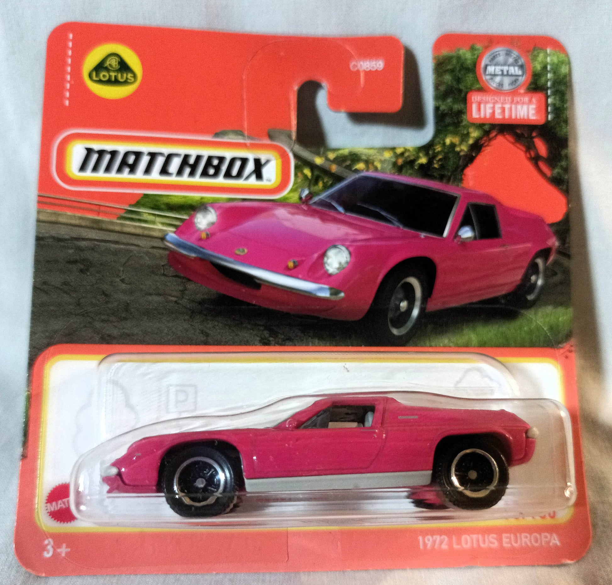 Matchbox 2024 MB93 1972 Lotus Europa Special International Short Card - TulipStuff