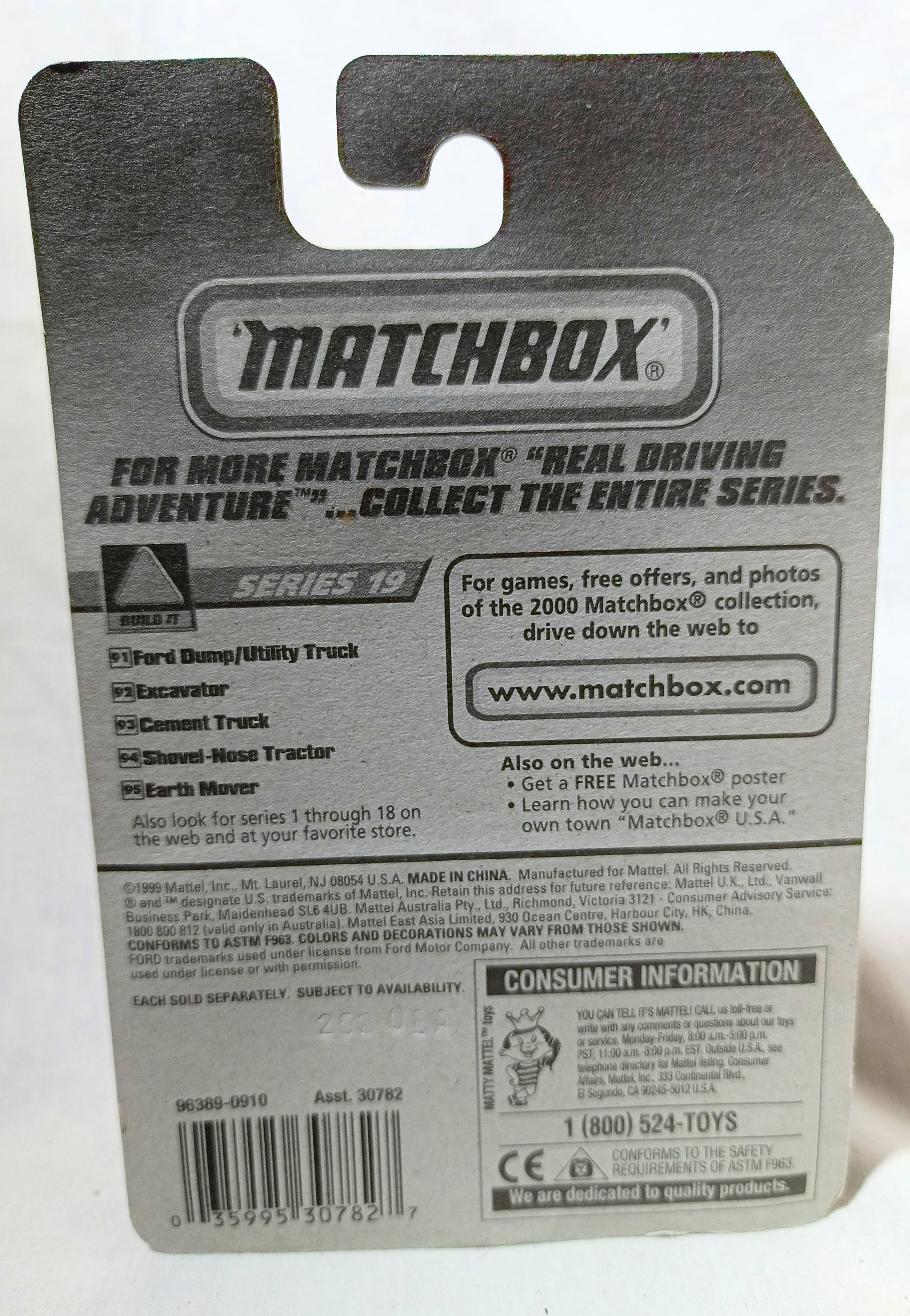 Matchbox #93 Peterbilt Cement Truck Build It Series 2000 Explorer Card - TulipStuff