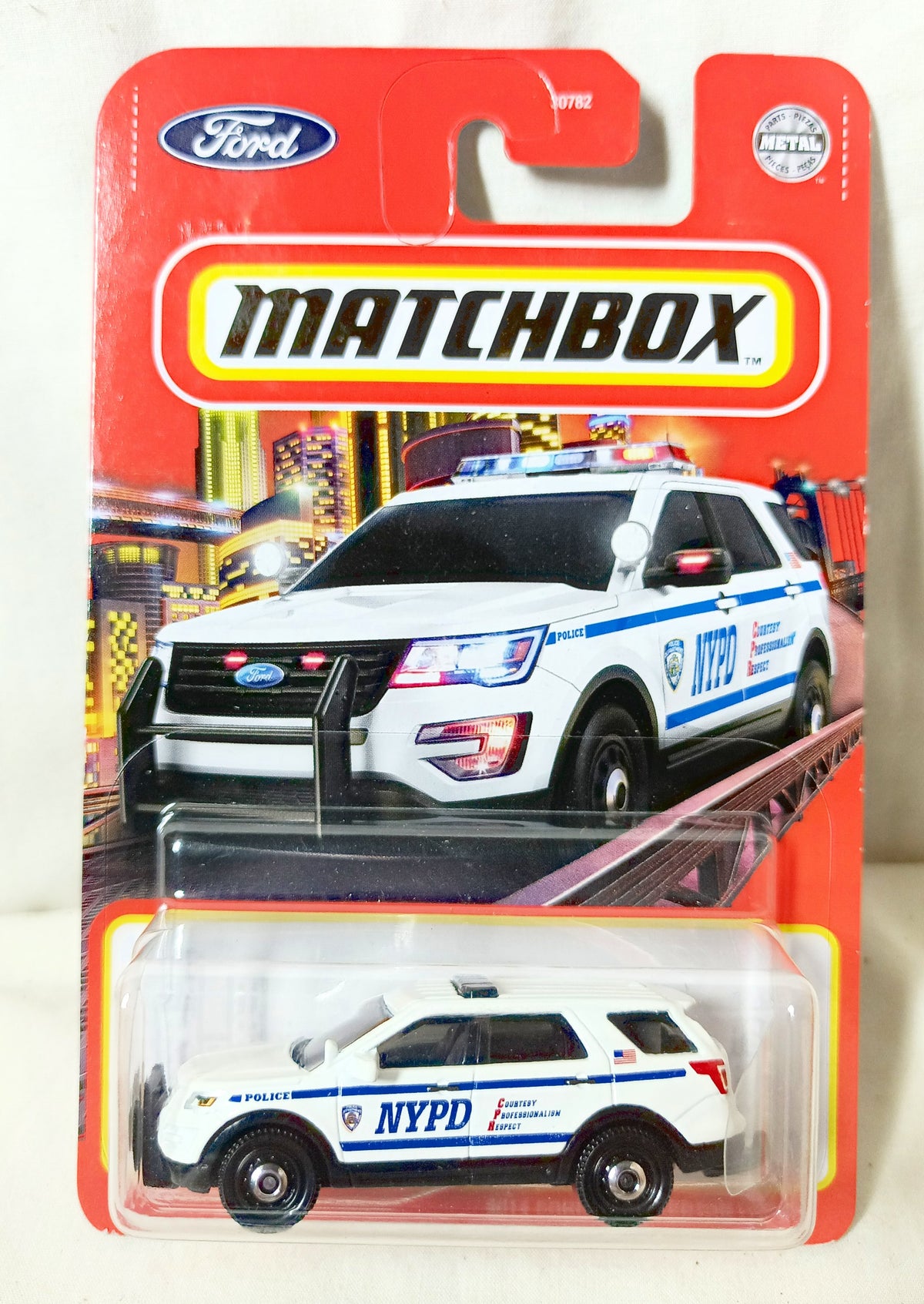 Matchbox #95 NYPD 2016 Ford Interceptor Utility Police SUV MBX Metro - TulipStuff