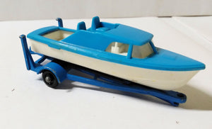 Lesney Matchbox no. 9 Boat and Trailer 1966 Made in England - TulipStuff