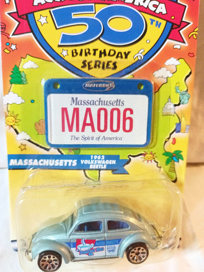 Matchbox Across America 50th Bday Series Massachusetts 1962 VW Beetle - TulipStuff
