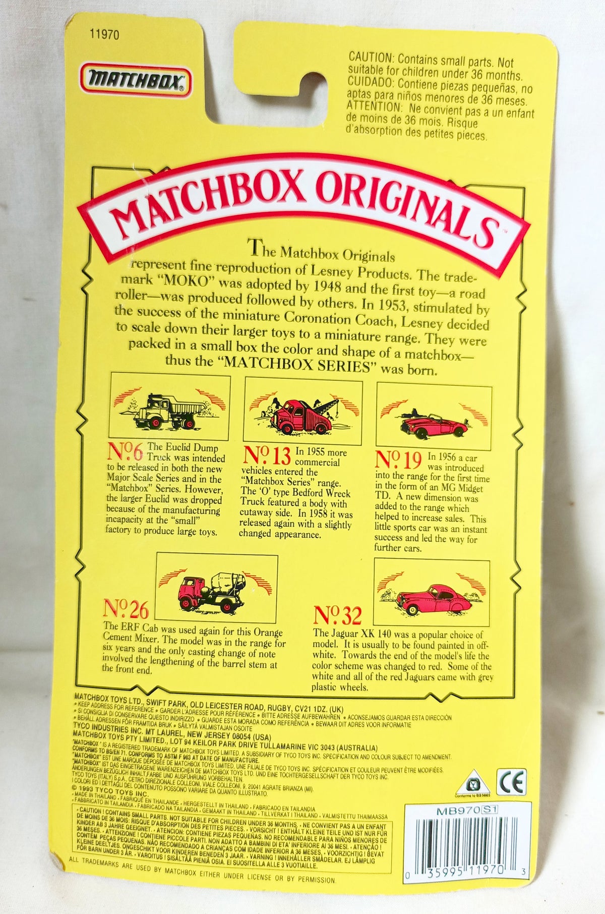 Matchbox Originals No. 6 Moko Lesney Euclid Dump Truck 1993 - TulipStuff