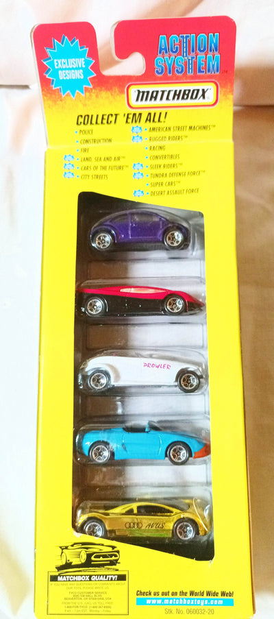 Matchbox Cars Of The Future 5-Pack 1997 VW Avus Prowler Mustang Streak - TulipStuff