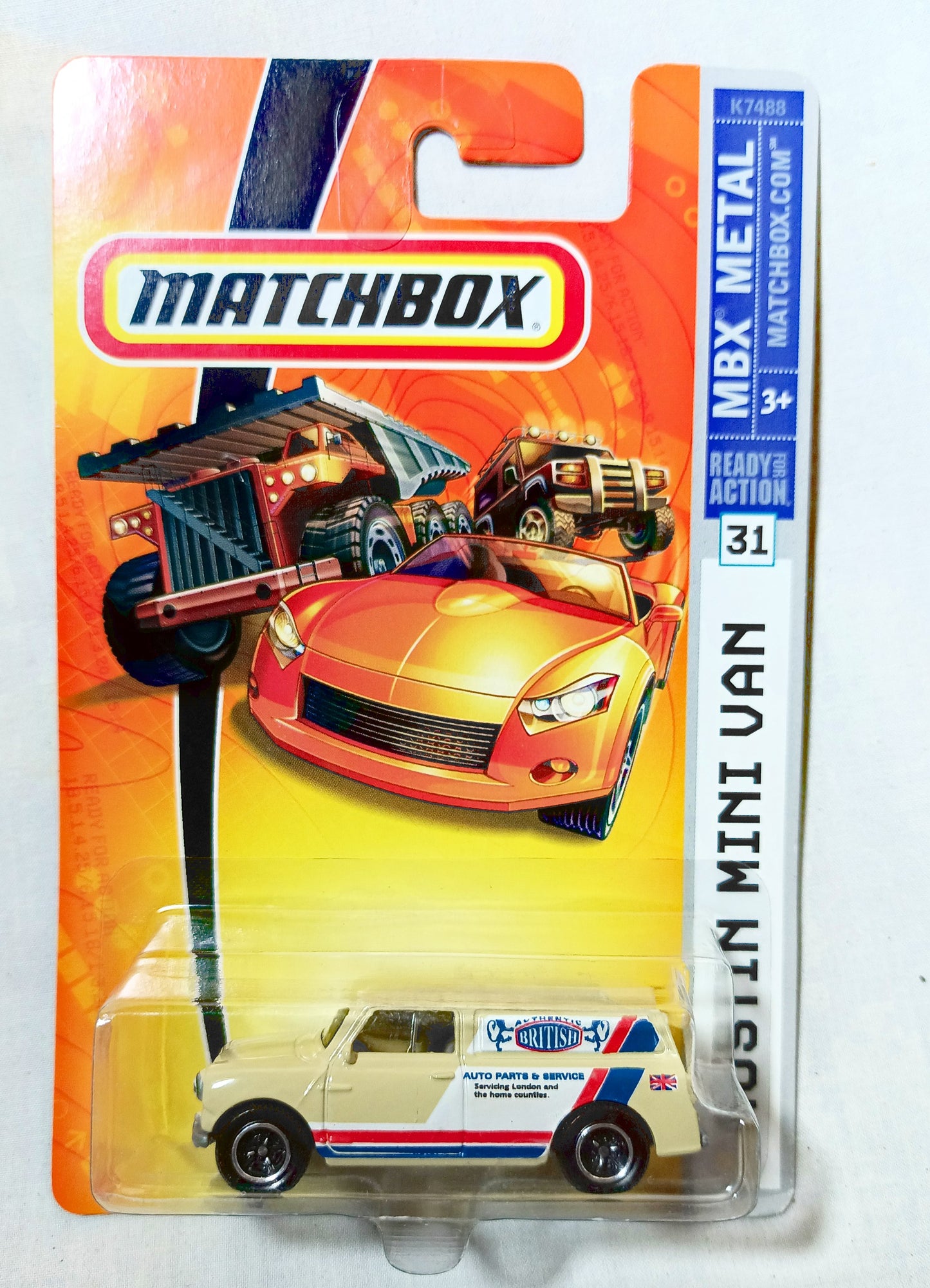 Matchbox #31 Austin Mini Van British Auto Parts MBX Metal 2007 - TulipStuff