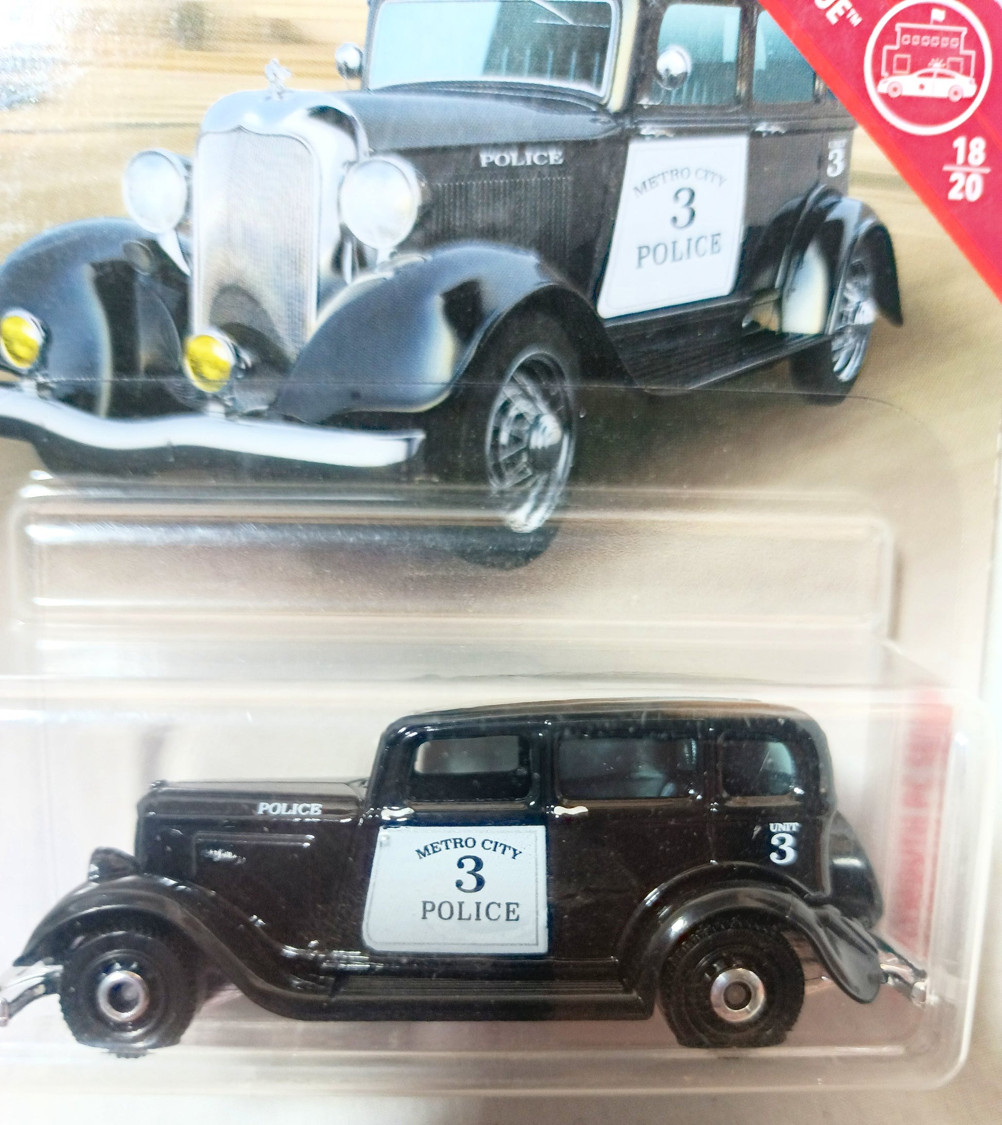 Matchbox MB45 '33 Plymouth PC Sedan Police Car MBX Rescue 2019 - Tuliptuff