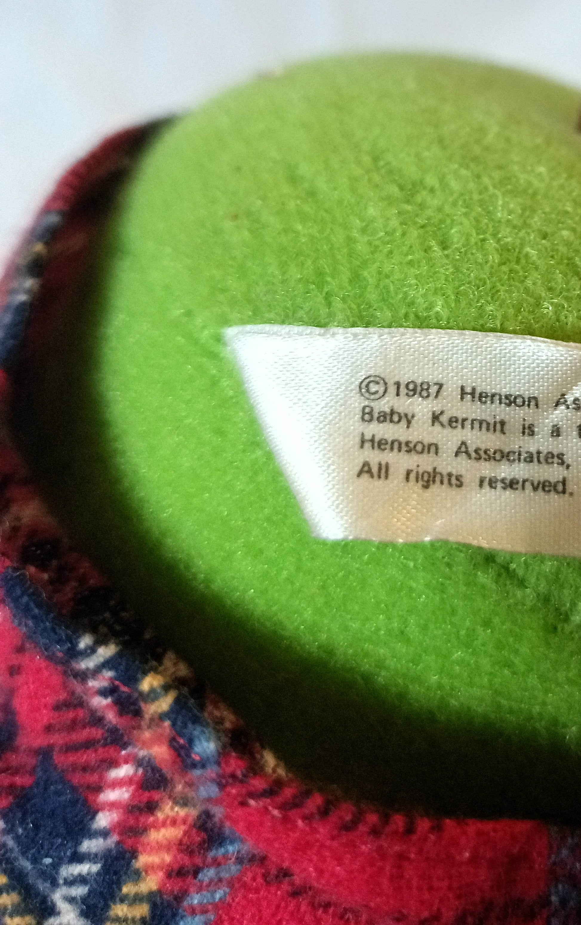 McDonald's Jim Henson Baby Kermit Frog Muppets Stuffed Plush Toy 1988 - TulipStuff