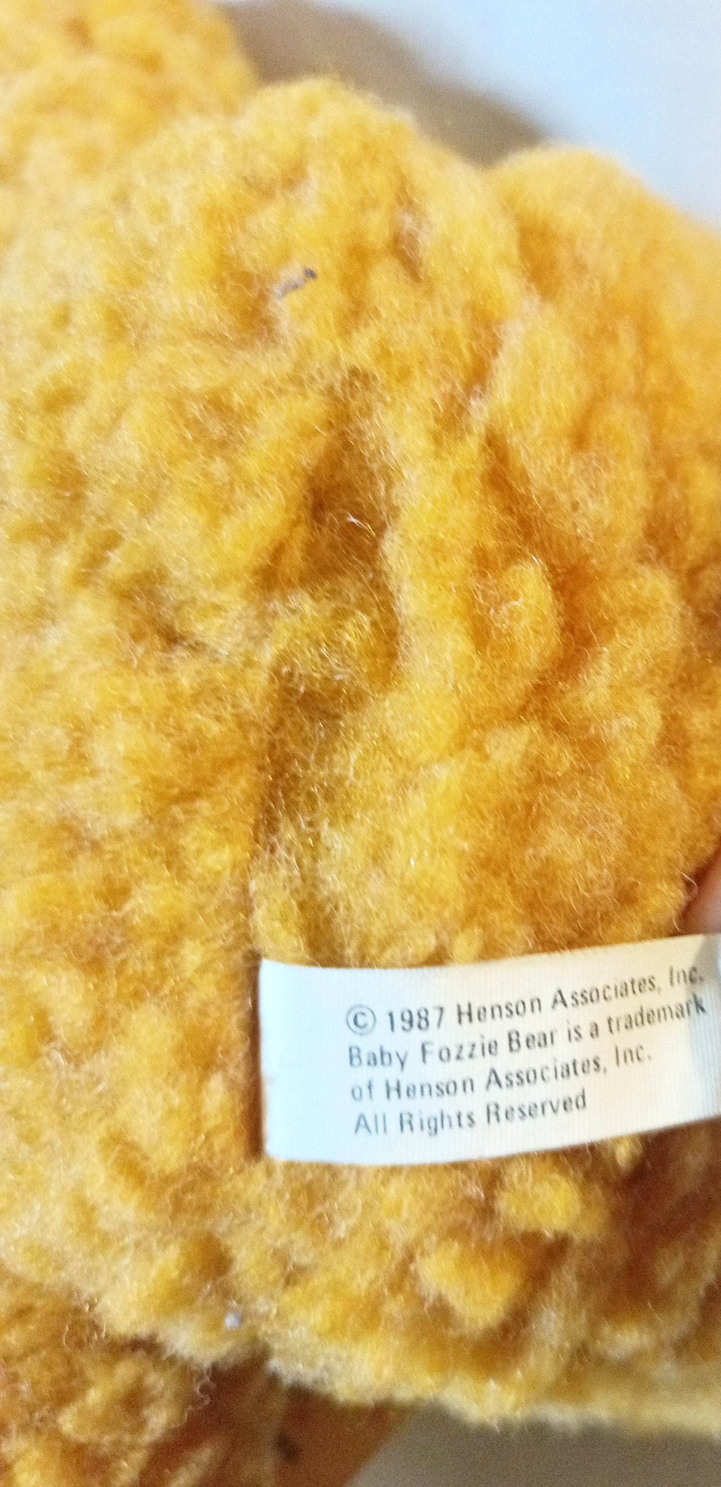 McDonald's Jim Henson Baby Fozzie Bear Muppets Stuffed Plush Toy 1988 - TulipStuff