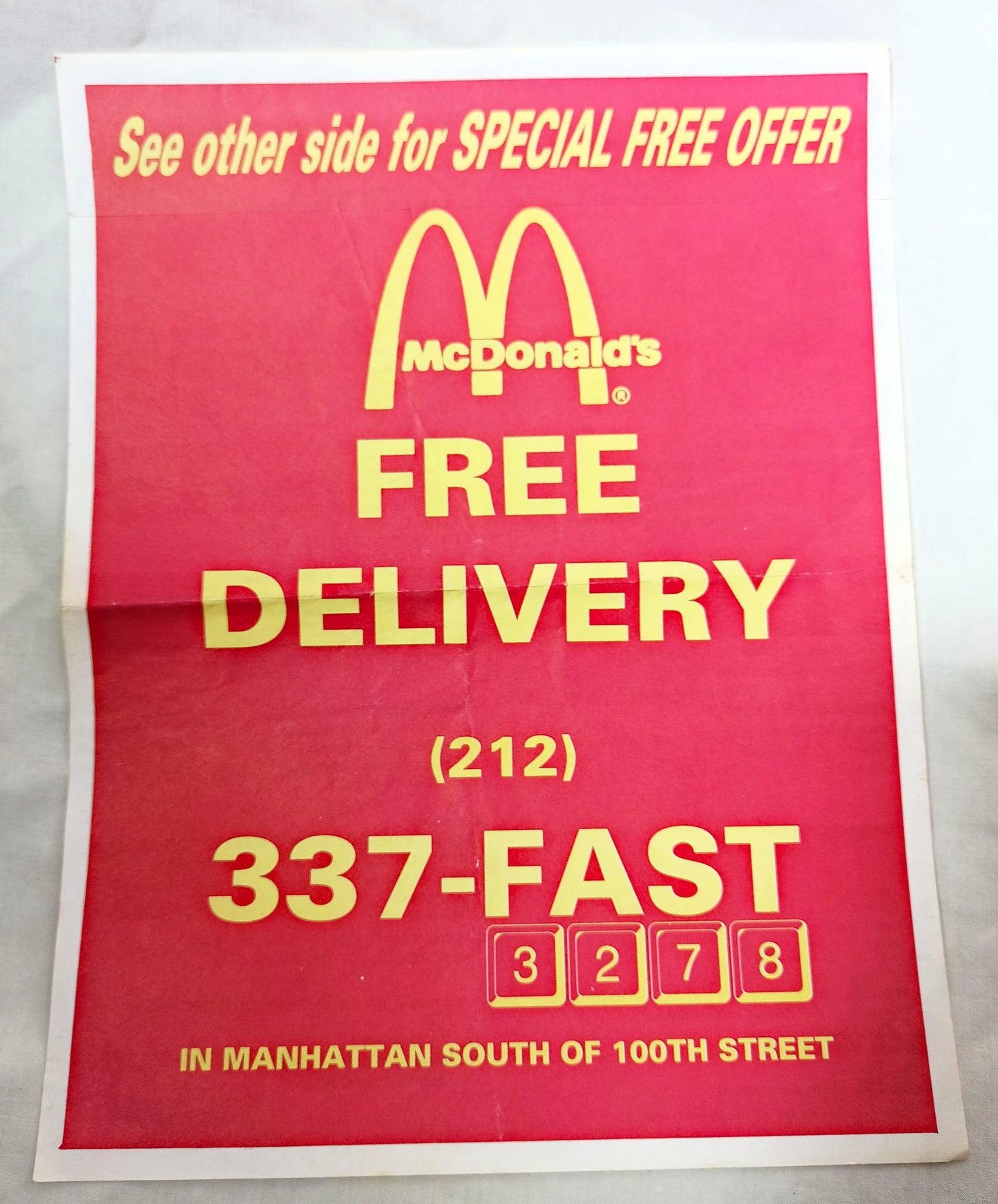 McDonald's 1997 Manhattan Free Delivery Ad Arch Deluxe Chicken Fajita - TulipStuff