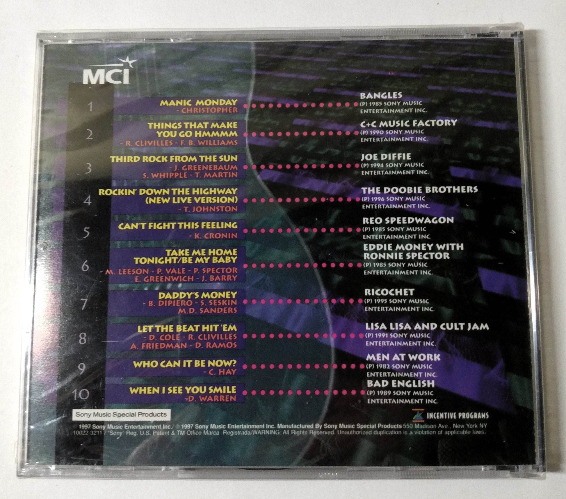 MCI Music 10 Band CD 1997 Doobie Bros REO Bangles Men At Work Lisa Lisa - TulipStuff