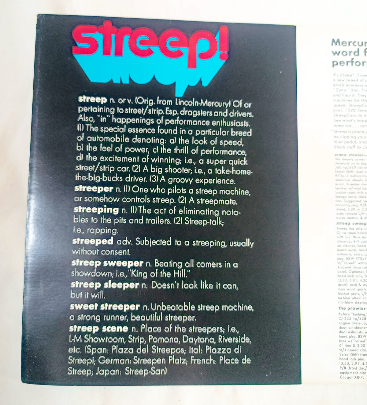 Mercury 1969 Streep Scene Sales Brochure Cougar Marauder Cyclone - TulipStuff