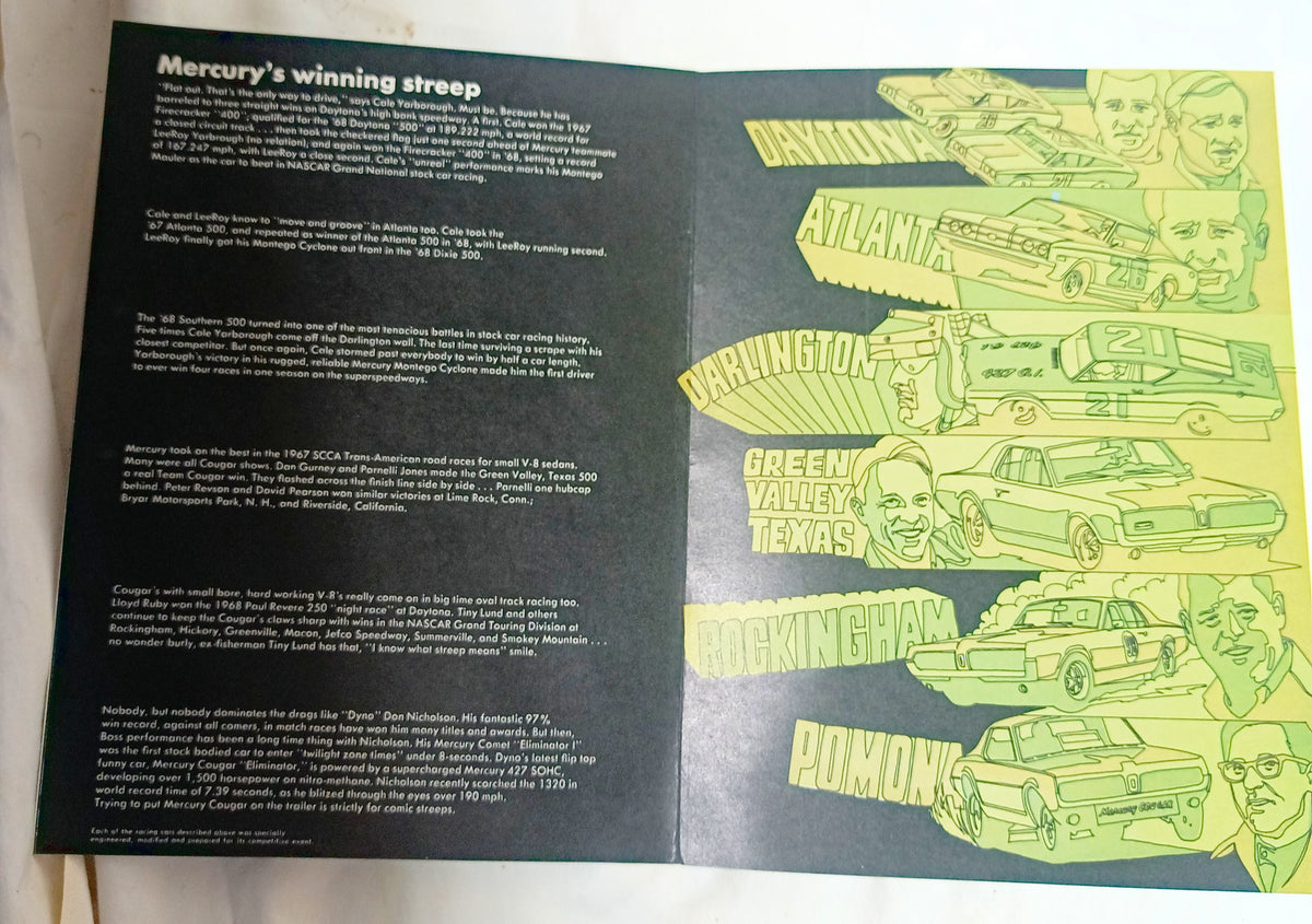 Mercury 1969 Streep Scene Sales Brochure Cougar Marauder Cyclone - TulipStuff