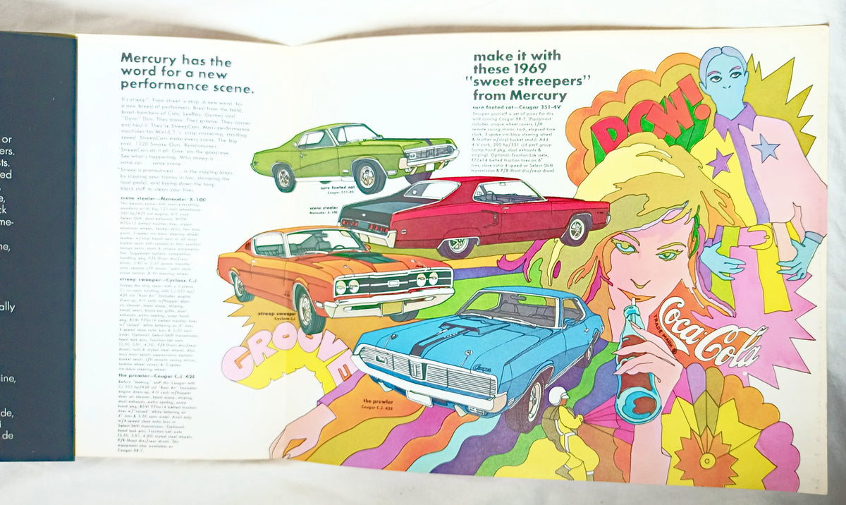 Mercury 1969 Streep Scene Sales Brochure Cougar Marauder Cyclone - TulipStuff