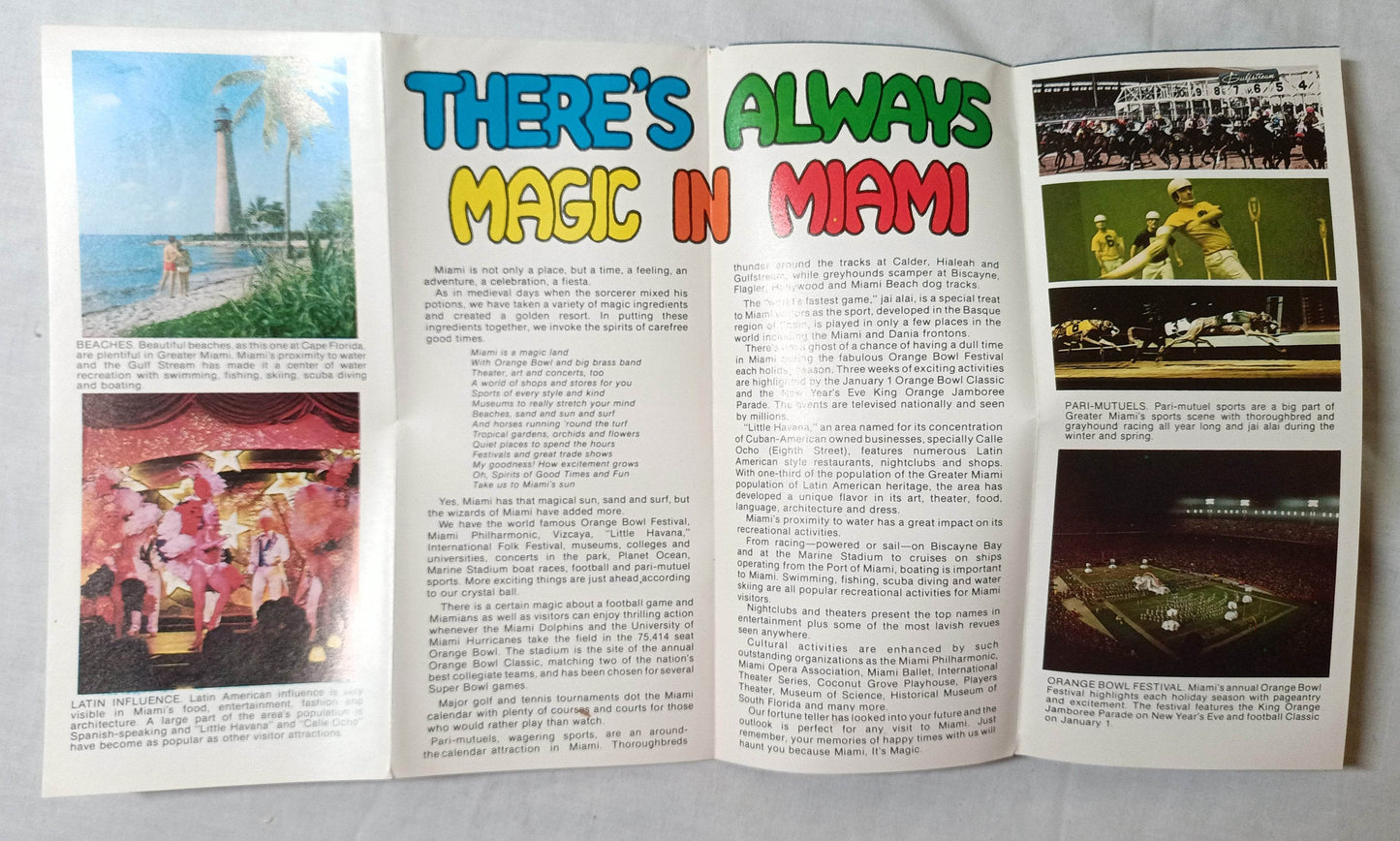Miami It's Magic Miami-Metro Dept Of Tourism Publicity Brochure 1977 - TulipStuff