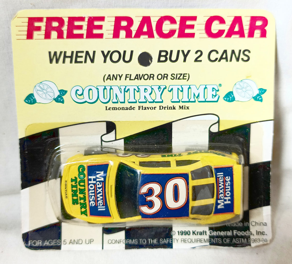 Michael Waltrip #30 Country Time Maxwell House Race Car Promo 1990 - TulipStuff
