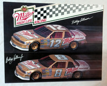 Load image into Gallery viewer, Miller High Life Racing 1988 Bobby Allison Bobby Hillin Jr Photo Card 10X8 - TulipStuff
