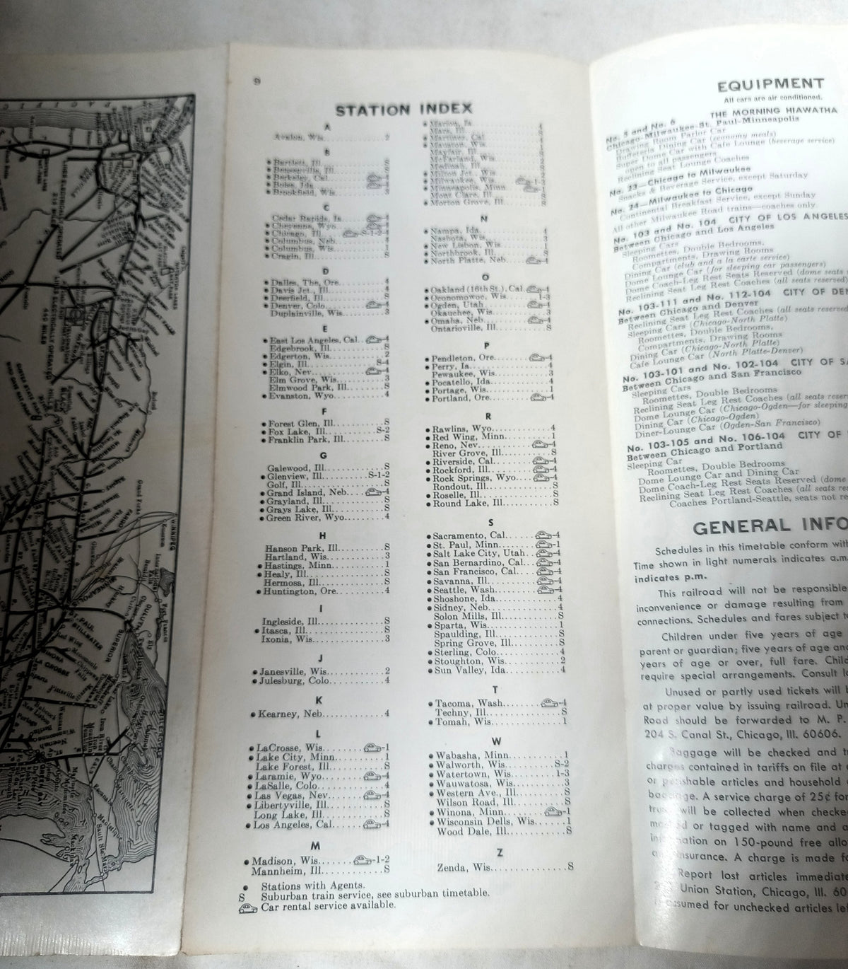 Milwaukee Road Passenger Train Schedules Oct 1970 Hiawathas Western - TulipStuff