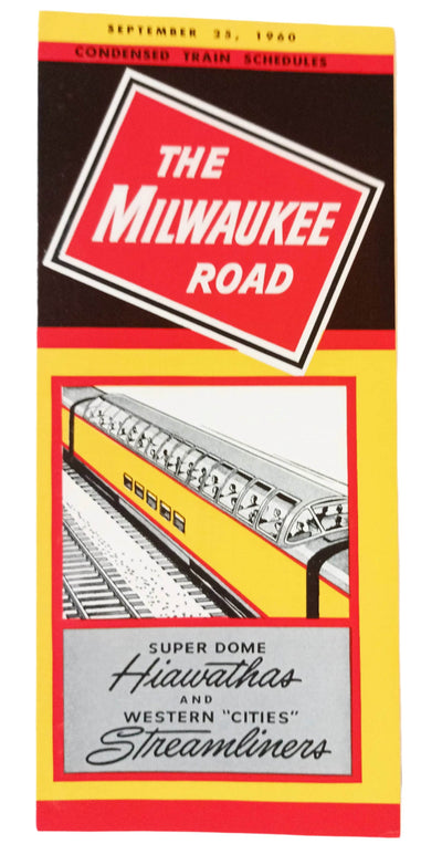 Milwaukee Road Condensed Passenger Train Schedules September  1960 - TulipStuff