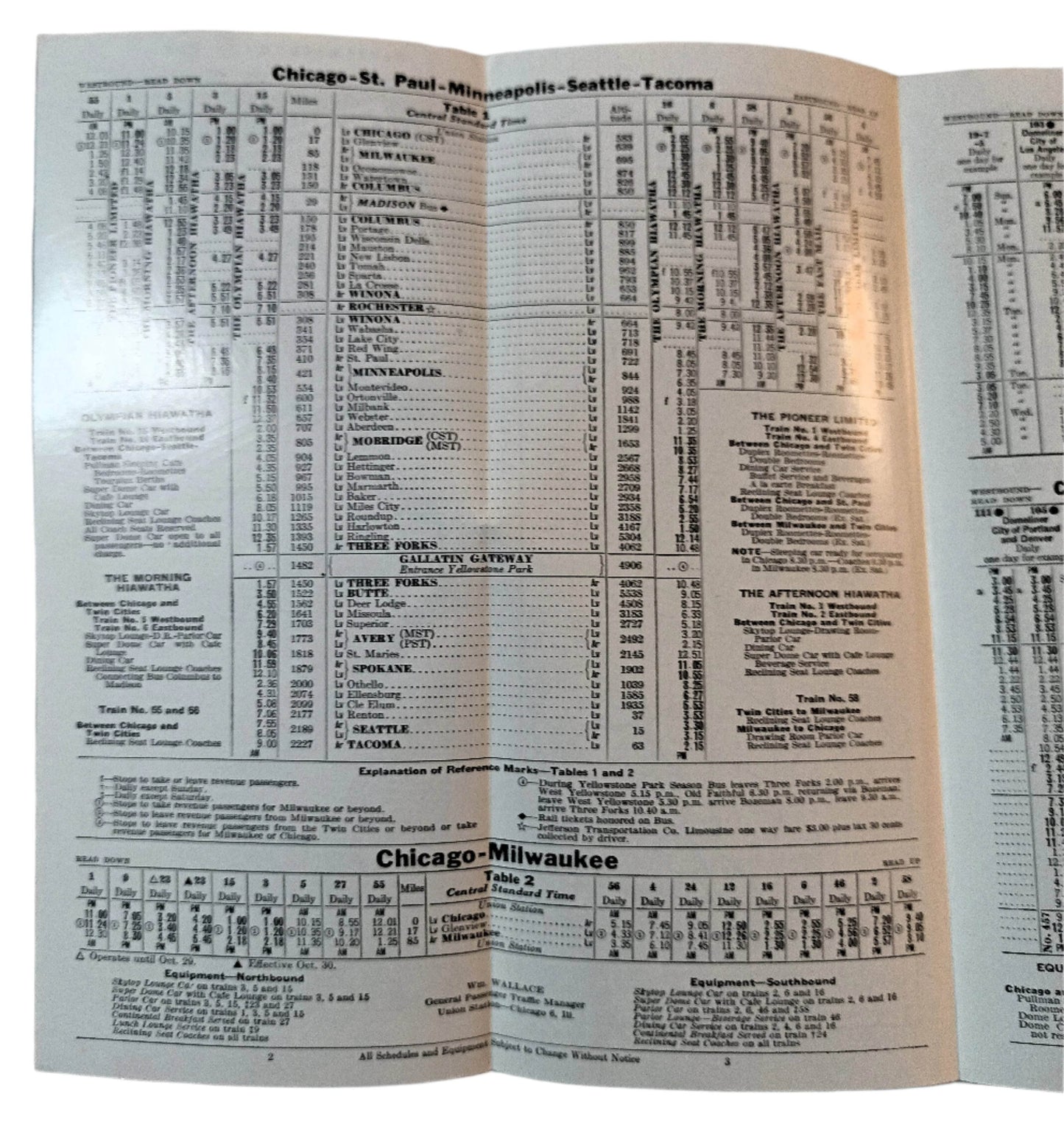 Milwaukee Road Condensed Passenger Train Schedules September  1960 - TulipStuff