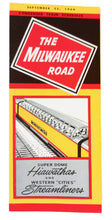 Load image into Gallery viewer, Milwaukee Road Condensed Passenger Train Schedules September  1960 - TulipStuff
