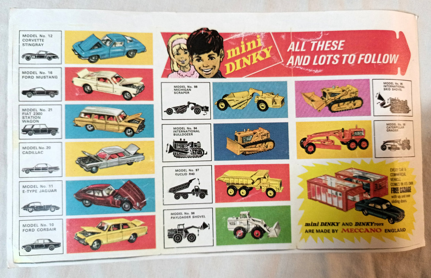 Mini Dinky Toys Leaflet Set 1990s Litho Reprints Of 1968 Intro Flyer Ad - TulipStuff