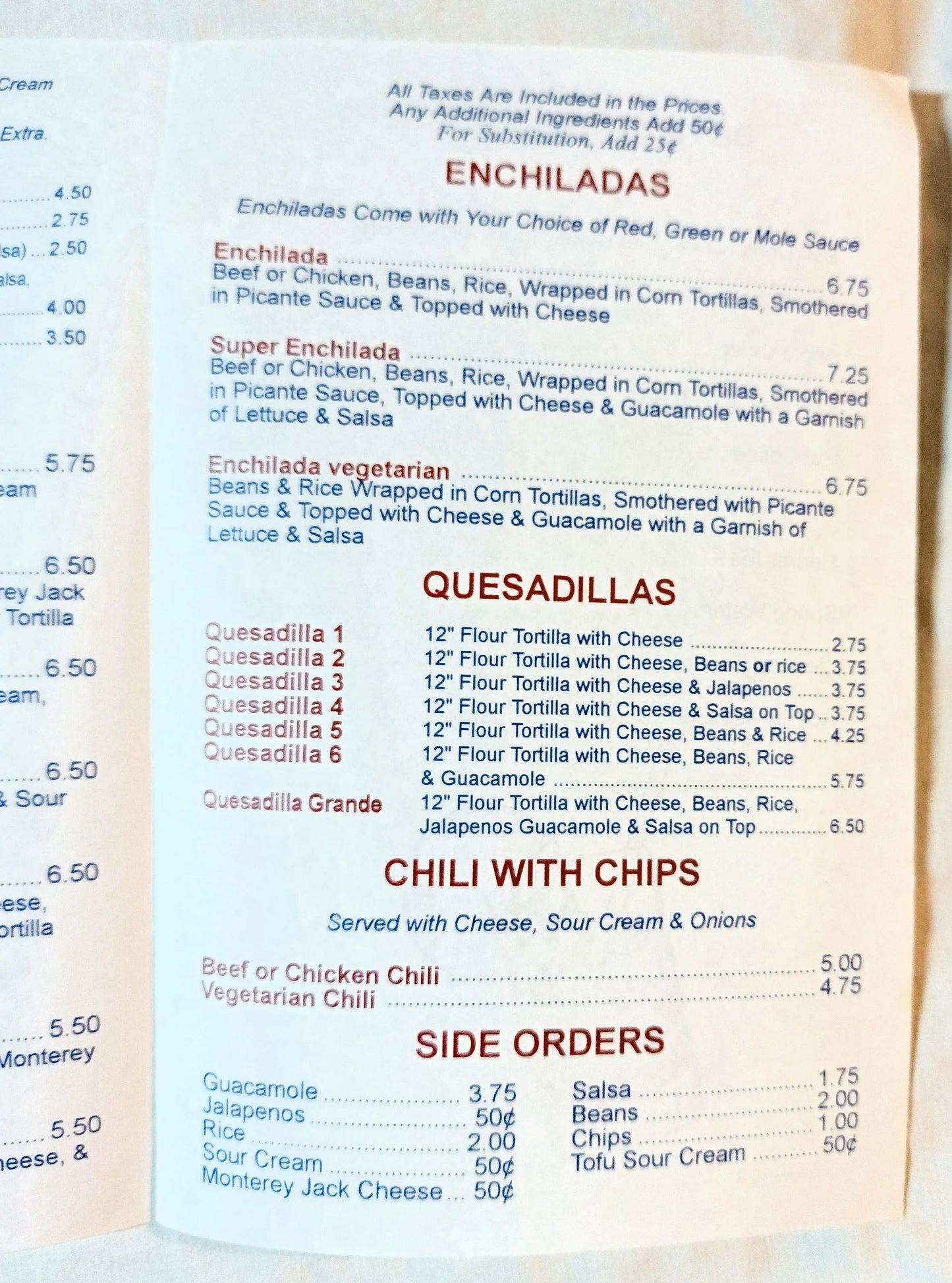 The Mission Burritos E 7th St Take Out Menu East Village NYC Late 1990's - TulipStuff