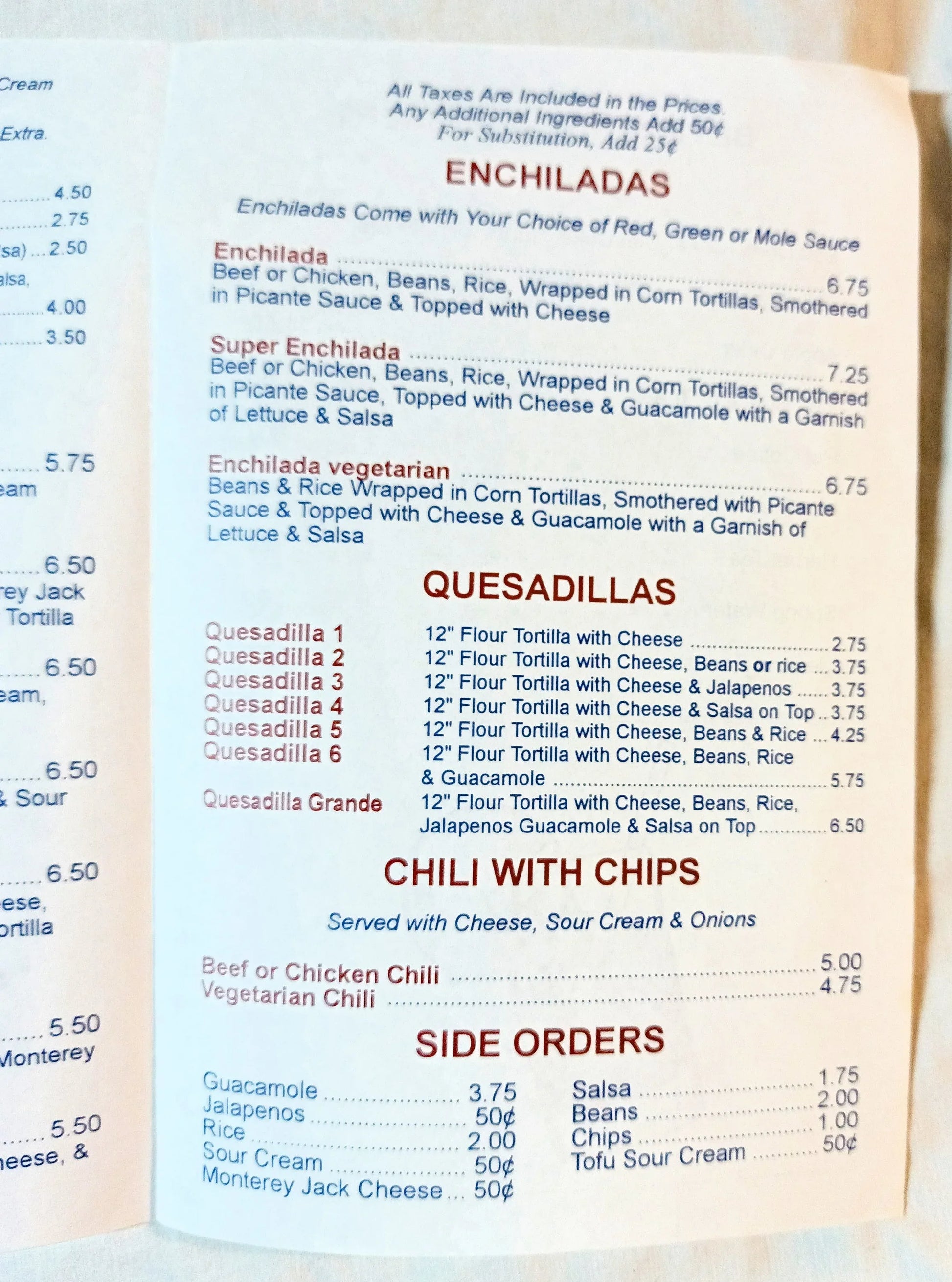 The Mission Burritos E 7th St Take Out Menu East Village NYC Late 1990's - TulipStuff