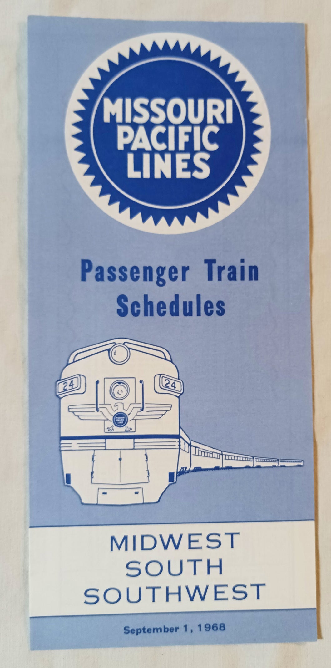 Missouri Pacific Lines Passenger Train Schedule 1968 Midwest Southwest - TulipStuff