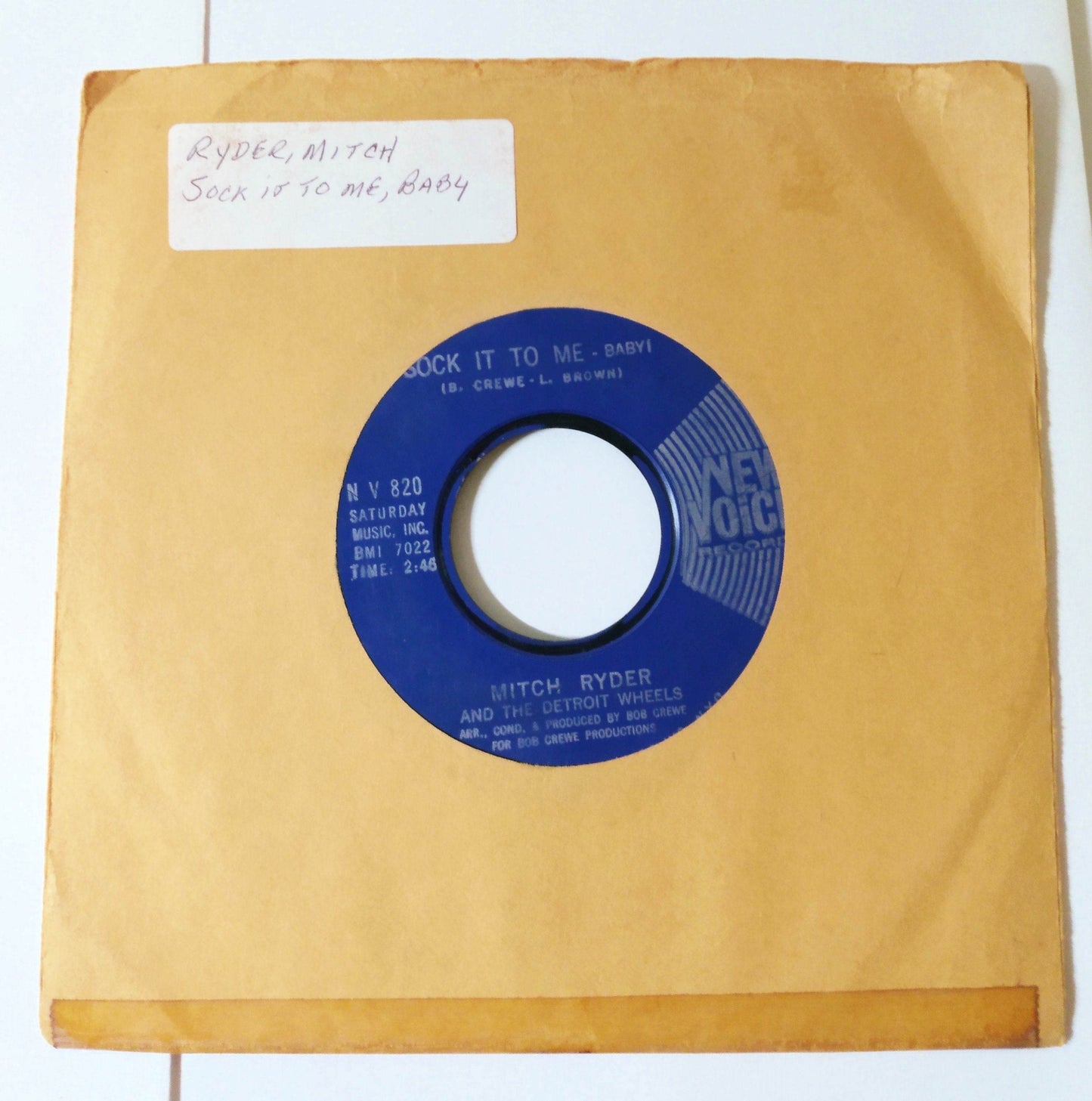 Mitch Ryder And The Detroit Wheels Sock It To Me Baby 7" New Voice 1967 - TulipStuff