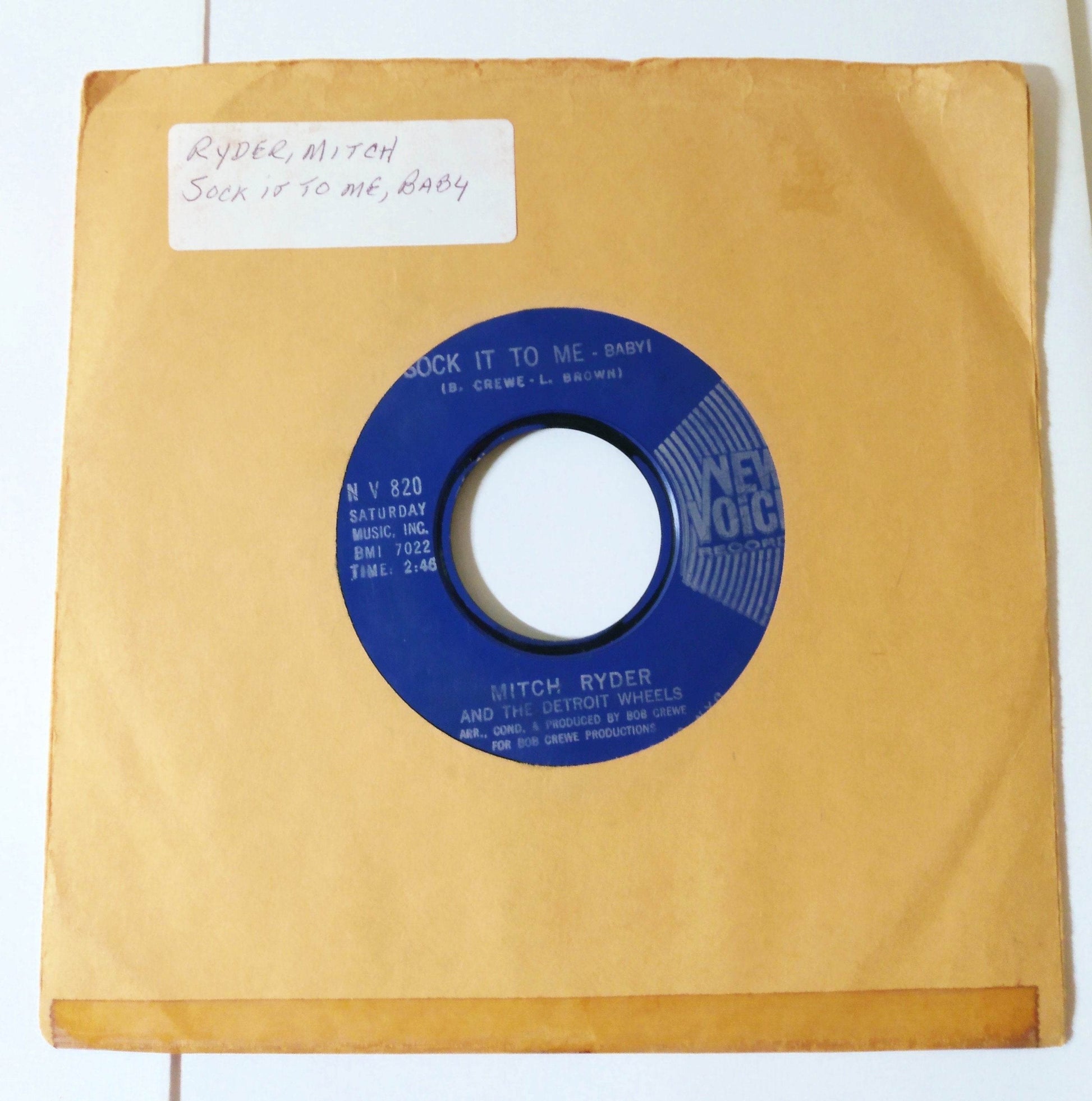 Mitch Ryder And The Detroit Wheels Sock It To Me Baby 7" New Voice 1967 - TulipStuff
