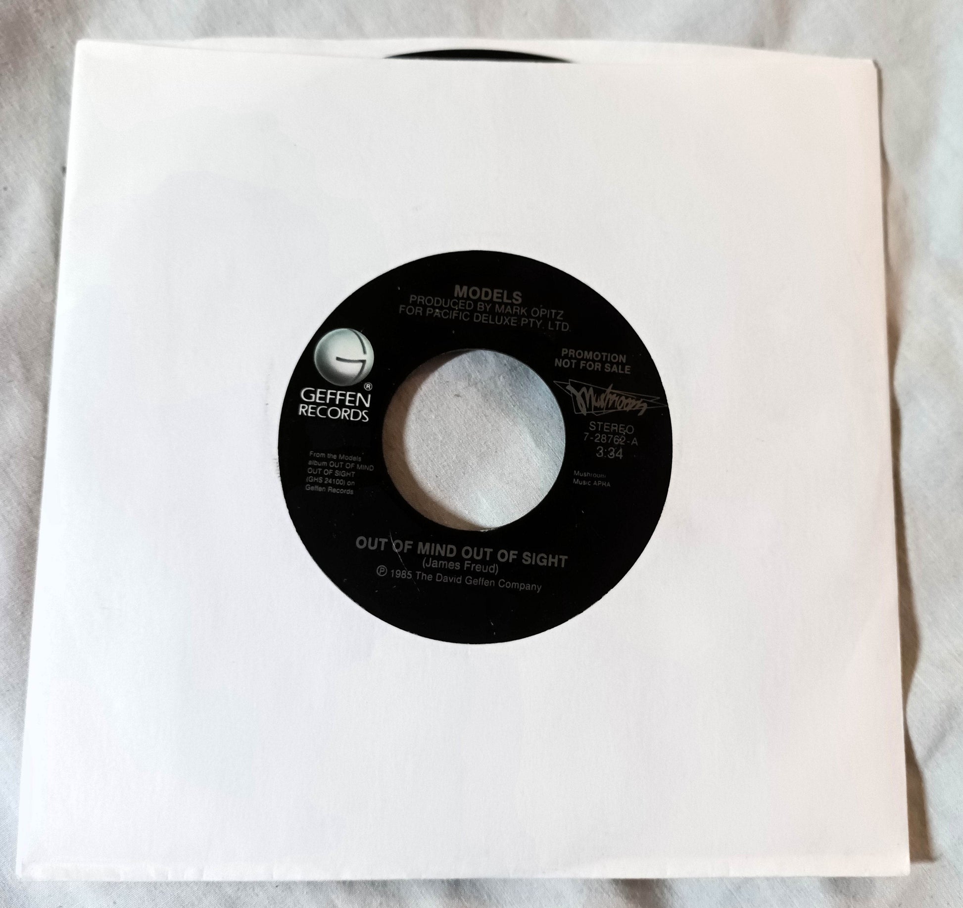 Models Out Of Mind Out Of Sight Australia New Wave 7" Vinyl Promo 1985 - TulipStuff