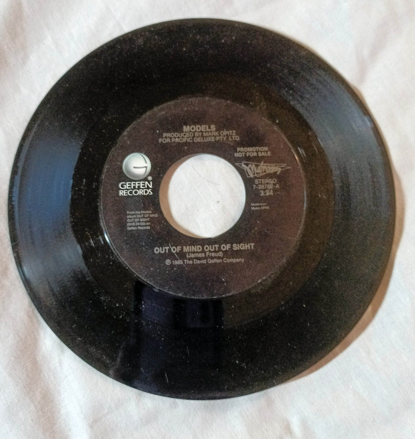 Models Out Of Mind Out Of Sight Australia New Wave 7" Vinyl Promo 1985 - TulipStuff