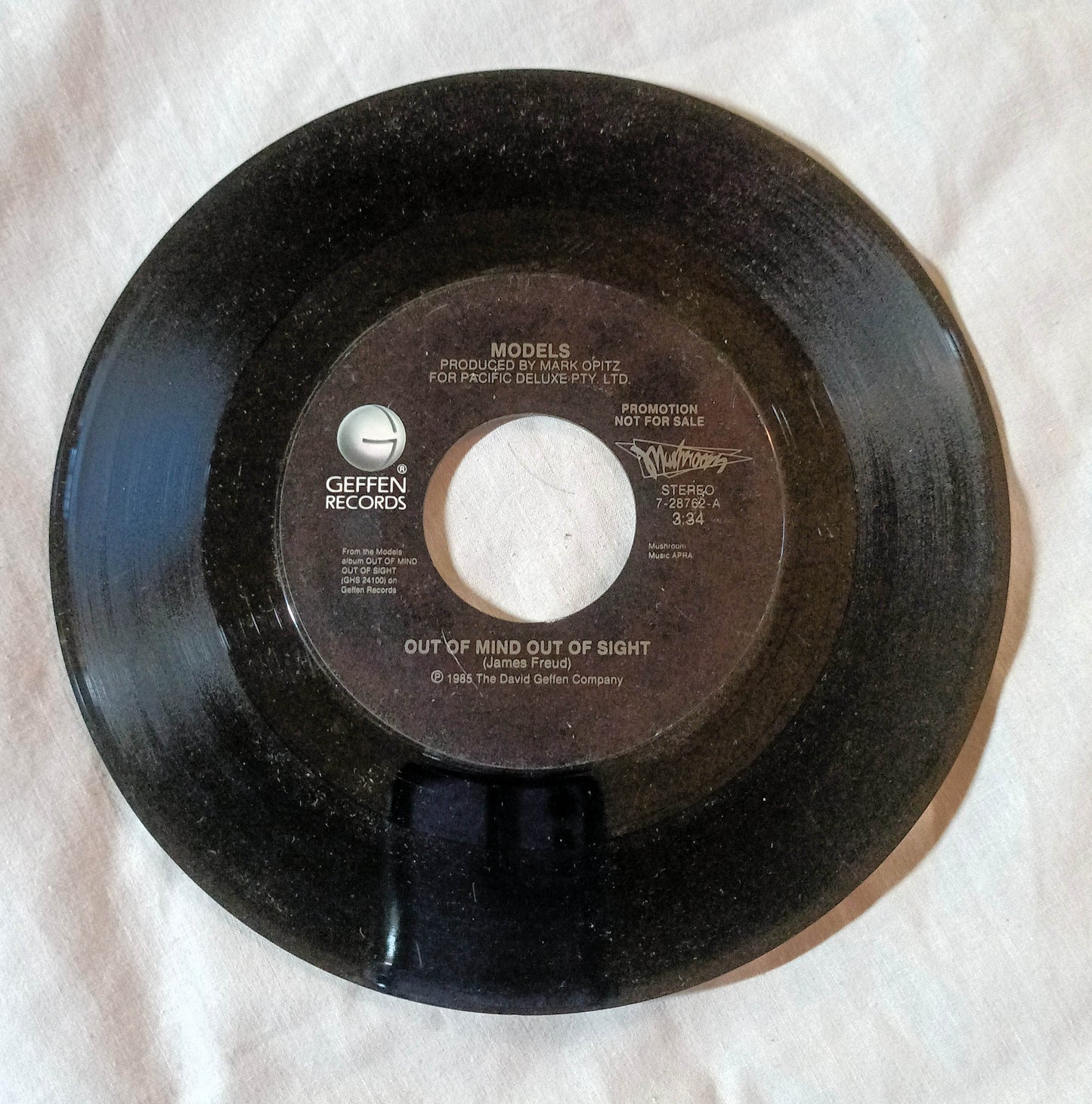 Models Out Of Mind Out Of Sight Australia New Wave 7" Vinyl Promo 1985 - TulipStuff