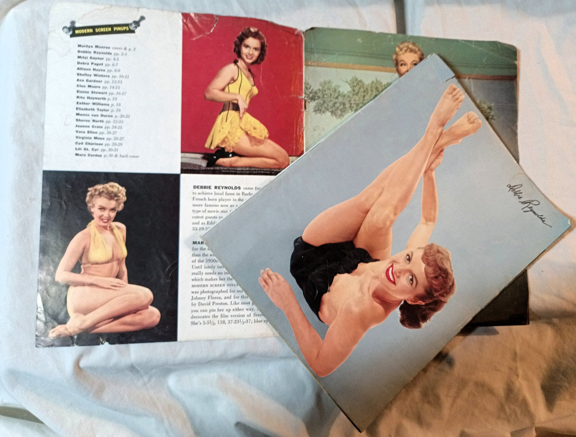 Modern Screen Pin-Ups Magazine Issue #1 1955 Marilyn Monroe Liz Taylor