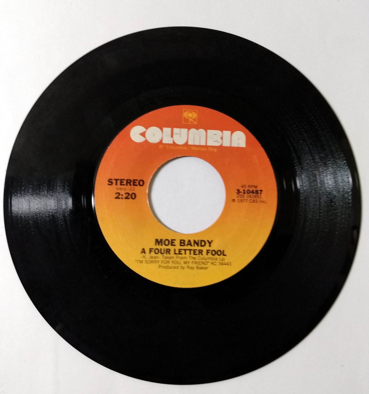 Moe Bandy I'm Sorry For You My Friend Country Vinyl 7" Columbia 1977 - TulipStuff