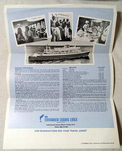 Monarch Cruise Lines ss Monarch Sun 1975 Gala Maiden Cruise Brochure - TulipStuff