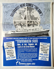 Load image into Gallery viewer, Monarch Cruise Lines ss Monarch Sun 1975 Gala Maiden Cruise Brochure - TulipStuff
