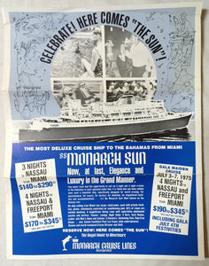 Monarch Cruise Lines ss Monarch Sun 1975 Gala Maiden Cruise Brochure - TulipStuff