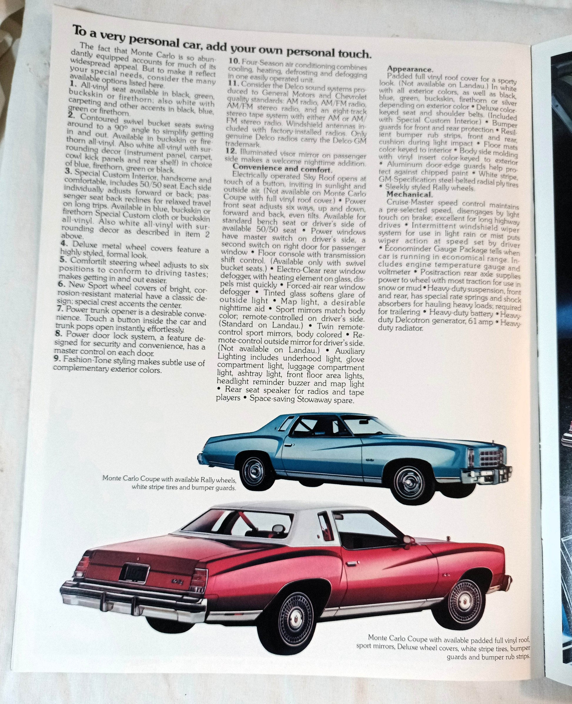 Chevrolet Monte Carlo US Dealer Sales Brochure 1977 - TulipStuff