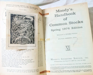 Moody's Handbook Of Common Stocks Spring 1976 Edition - TulipStuff