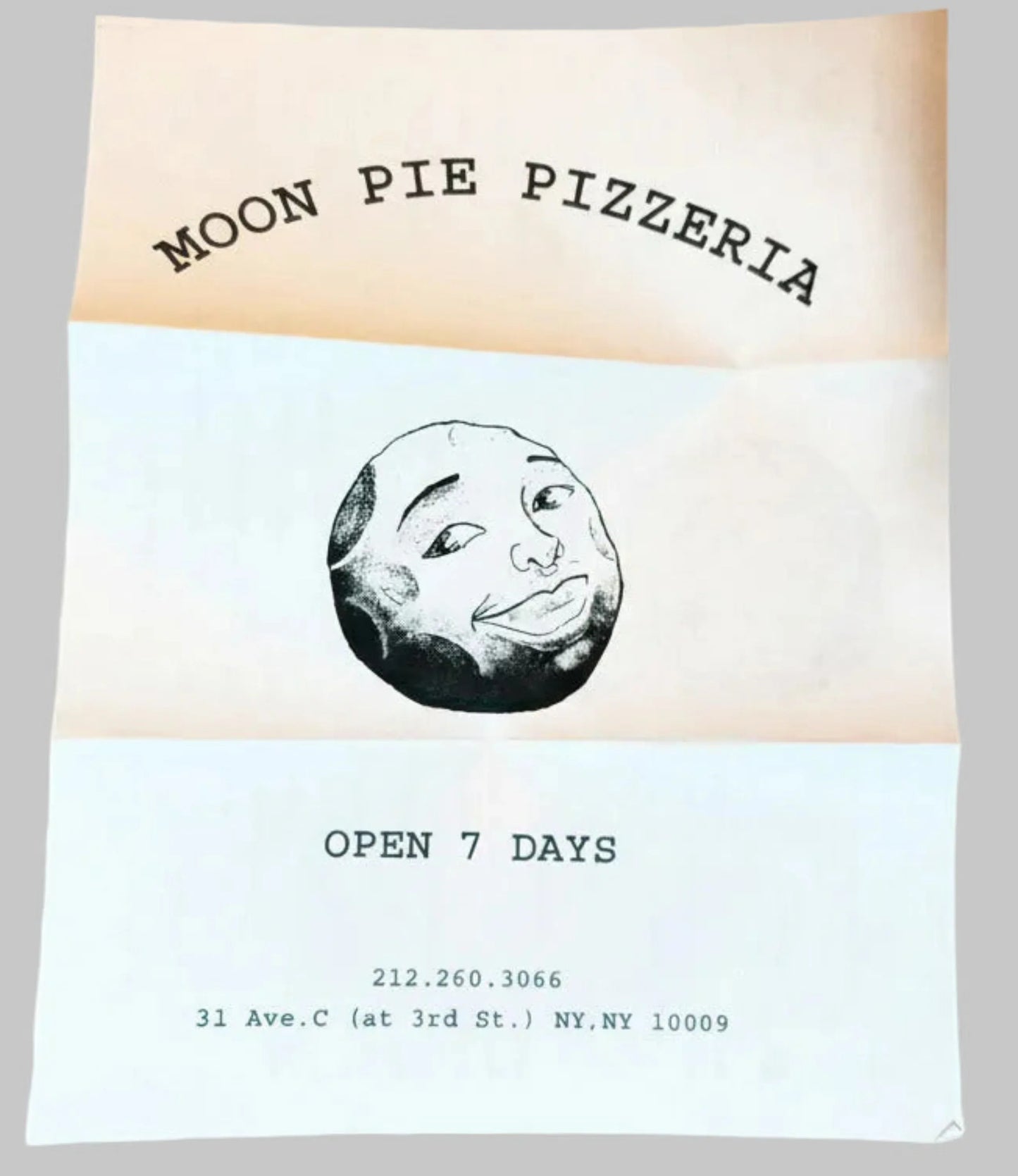 Moon Pie Pizzeria Avenue C E 3rd St LES NYC Takeout Menu Early 2000's - TulipStuff
