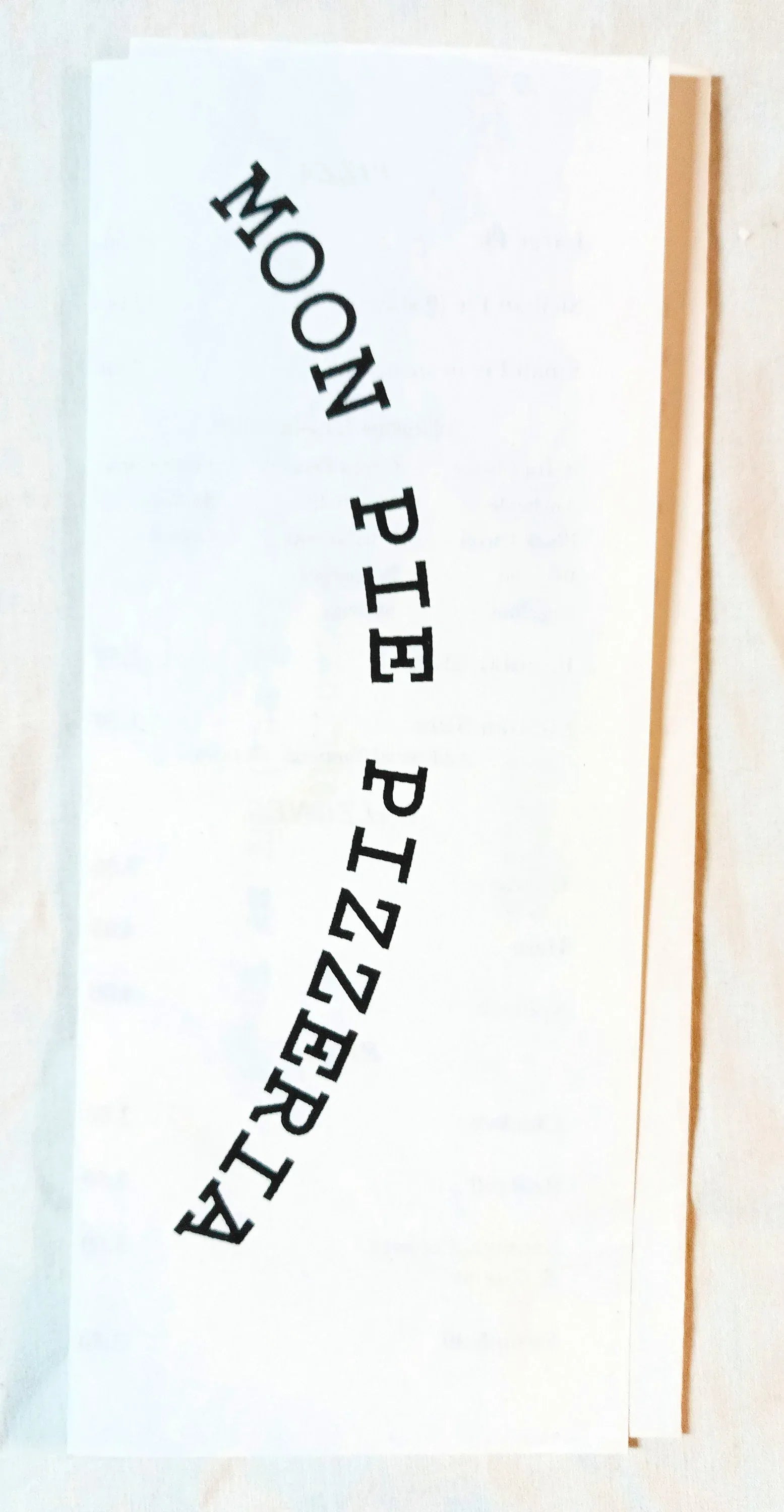 Moon Pie Pizzeria Avenue C E 3rd St LES NYC Takeout Menu Early 2000's - TulipStuff