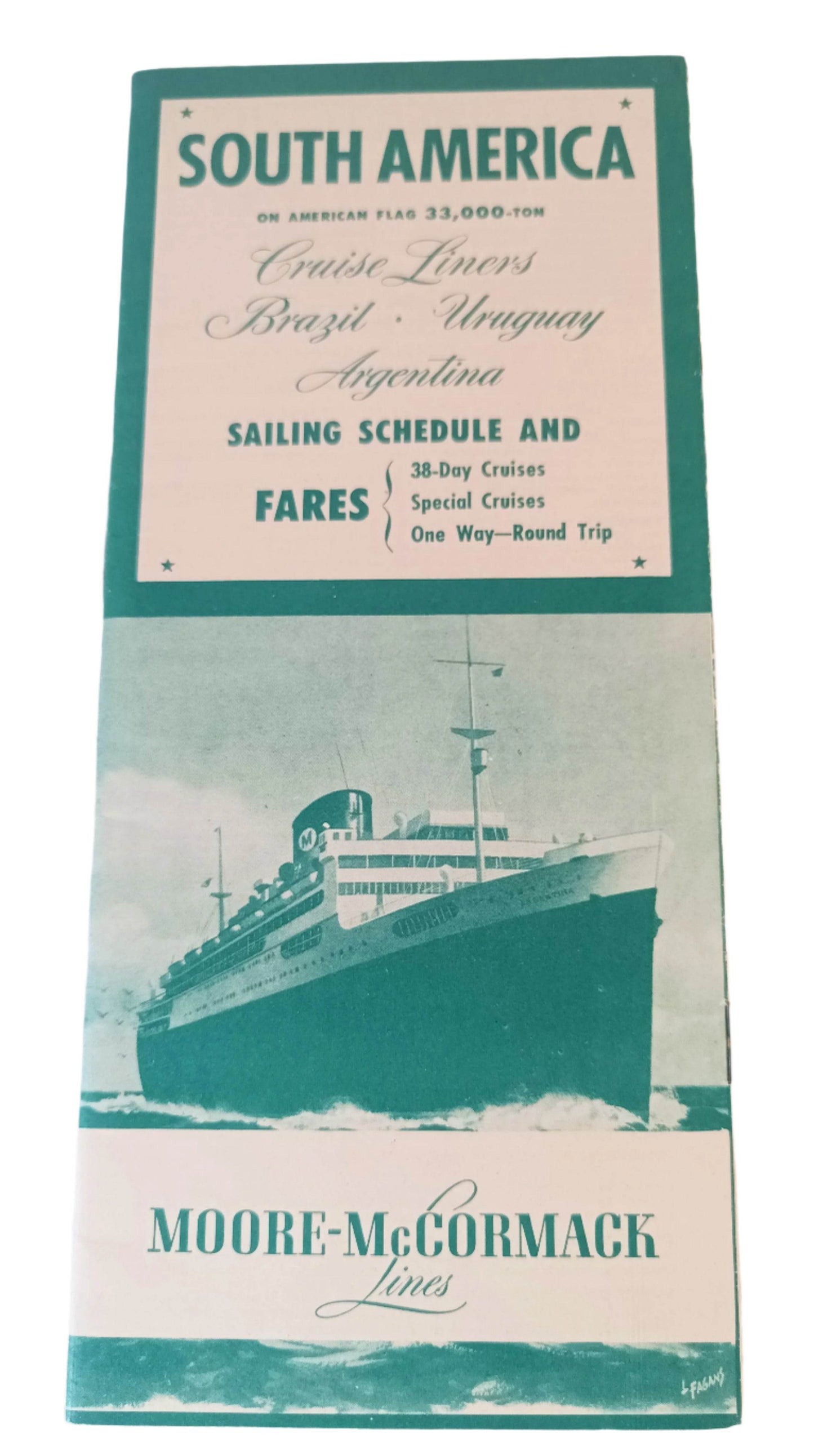 Moore-McCormack Lines South America 1953-54 Brazil Uruguay Argentina - TulipStuff