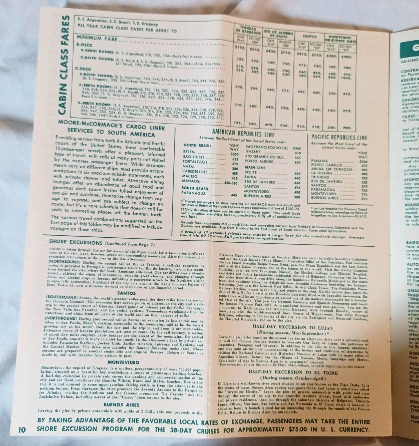 Moore-McCormack Lines South America 1953-54 Brazil Uruguay Argentina - TulipStuff