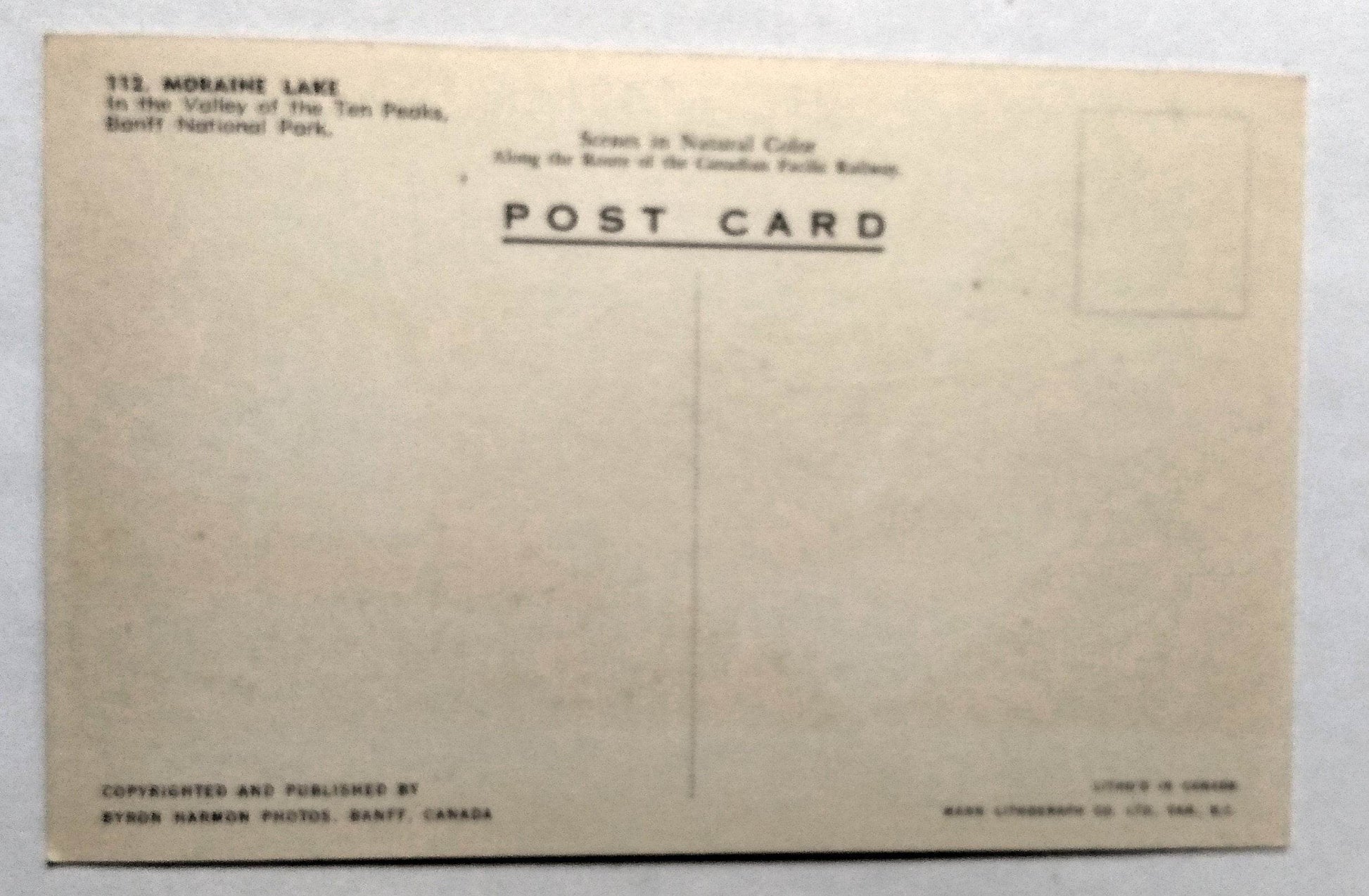 Moraine Lake Valley Of The Ten Peaks Banff Natl Park Alberta Canada 1940's - TulipStuff