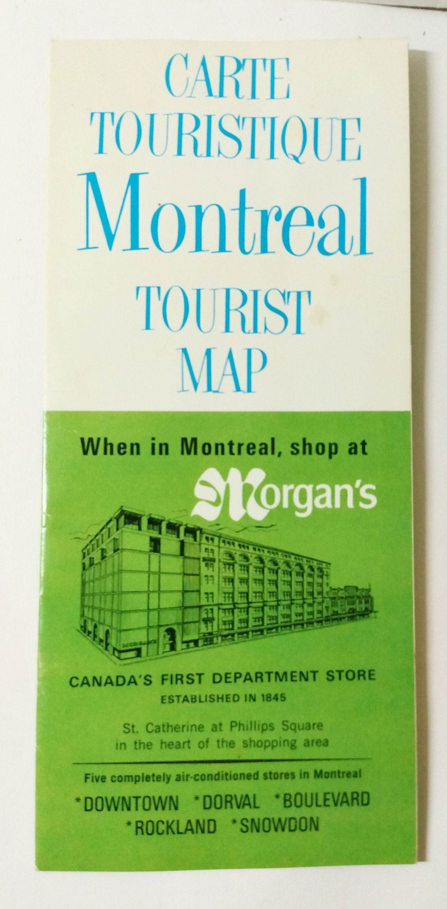 Morgan's Department Store Montreal Tourist Map 1968 Quebec Canada - TulipStuff