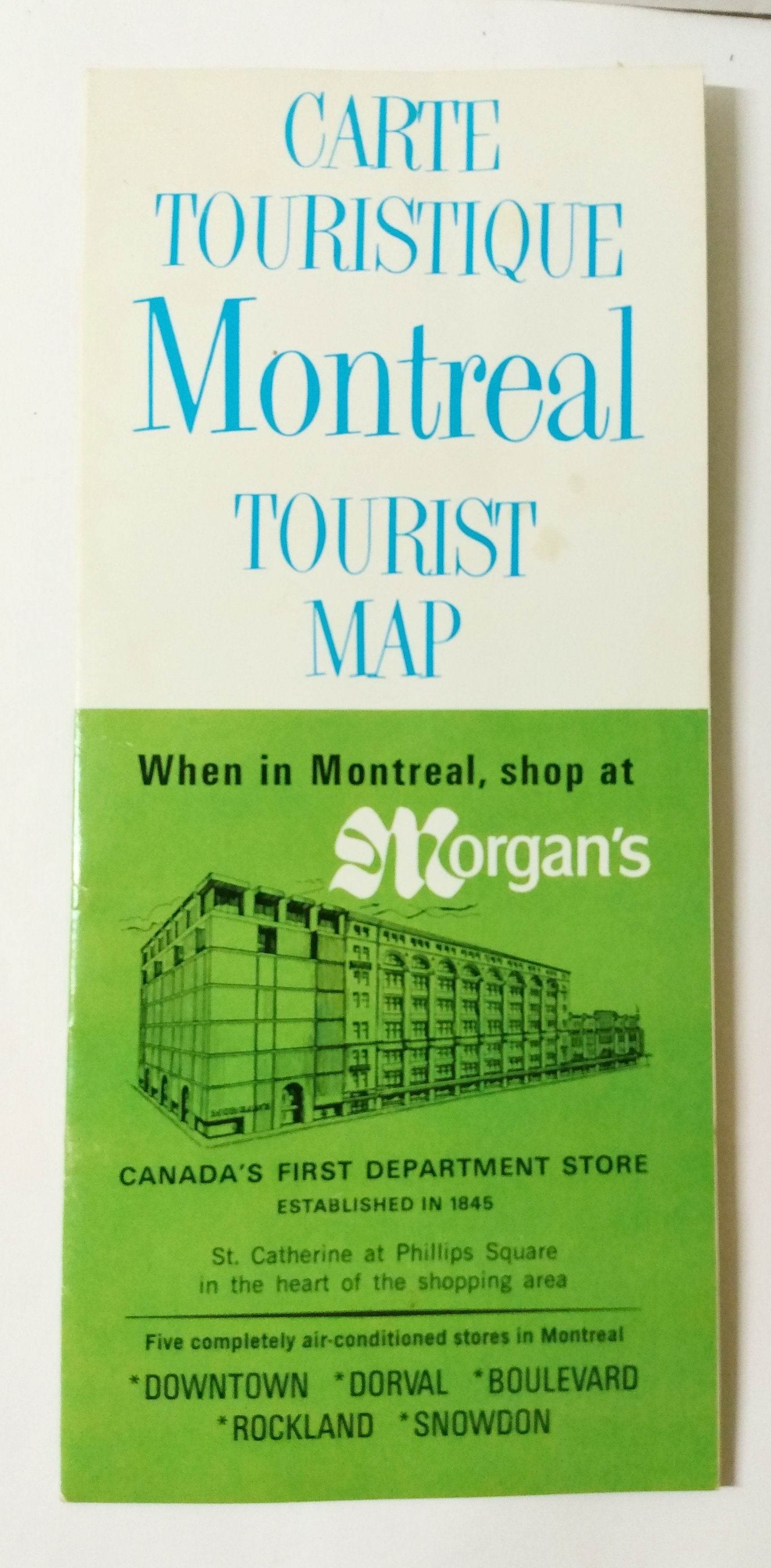Morgan's Department Store Montreal Tourist Map 1968 Quebec Canada - TulipStuff
